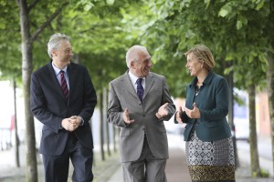 Martin Curley, Vice President of Intel Labs Europe with Peter Finnegan, Director of Economy and International Relations at Dublin City Council, Julie Sinnamon, CEO of Enterprise Ireland