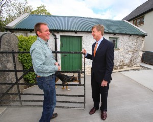 Patrick Grennan, curator of the Kennedy Homestead, pictured with his fourth cousin Patrick Kennedy, son of the late Senator Ted Kennedy and a former member of the United States House of Representatives.